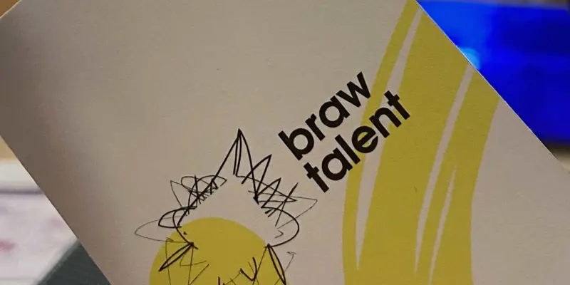 braw talent logo on a booklet