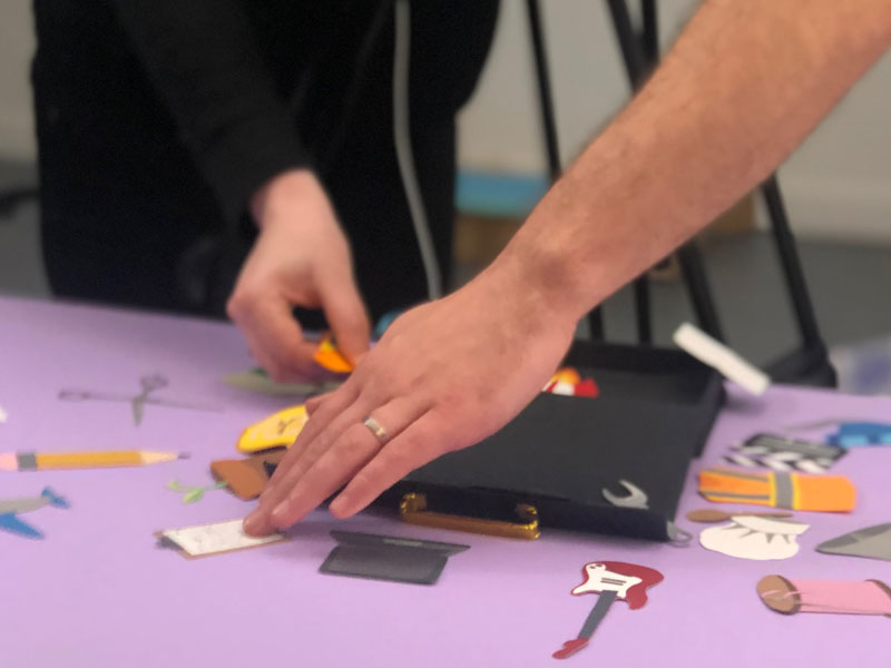 a stop motion animation in progress