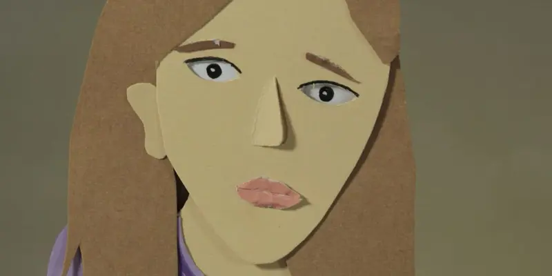 a still image of a girl from a stop motion animation